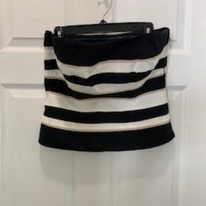 White House Black Market - Bustier Size 6 Striped Black White and Beige
